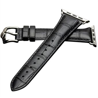 QIALINO krokodille mønster ægte læder urrem til Apple Watch Series 5 4 40mm, Series 3/2/1 38mm