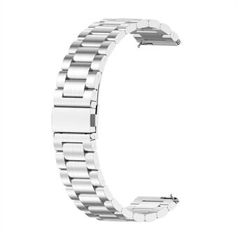 22 mm 3-perlet Premium rustfrit Steel Smart Watch Band Smart Armbåndsrem til Huawei Watch GT 3 46 mm / Huawei Watch GT Runner - Sølv