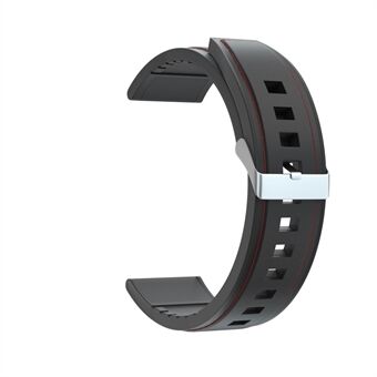 22 mm ægte læderbelagt silikone urrem sølvspænde til Huawei Watch GT