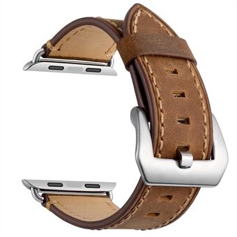 Crazy Horse ægte læder Coated Smart Watch strop til Apple Watch serie 6 / SE / 5/4 40mm / Serie 3/2/1 38mm