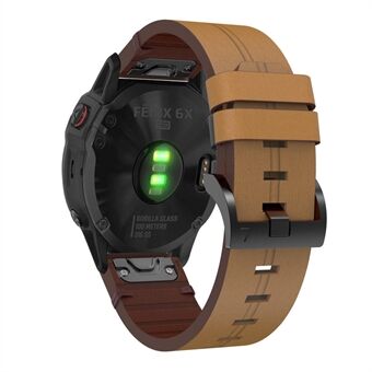 Ægte læder Smart Watch erstatningsbånd til Garmin Fenix 6 - Brun