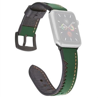 Crocodile tænder stil ægte læder urrem til Apple Watch Series 6 / SE / 5/4 44mm, Series 3/2/1 42mm