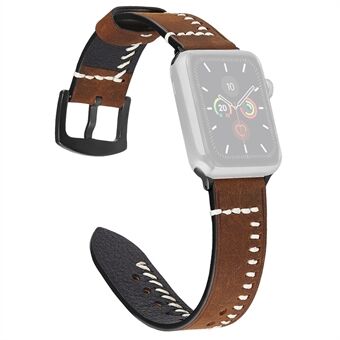 Ægte læder håndsømme Style urbånd til Apple Watch Series 6 / SE / 5/4 40mm / Series 3/2/1 Watch 38mm