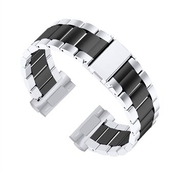 22,5 mm urrem i rustfrit Steel til Fitbit Versa 3 / Fitbit Sense - Sølv / Sort / Sølv