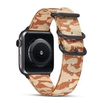 22mm TPU + PU camouflage stil nylon urrem til Apple Watch Series 1/2/3 38mm / Apple Watch Series 4 40mm