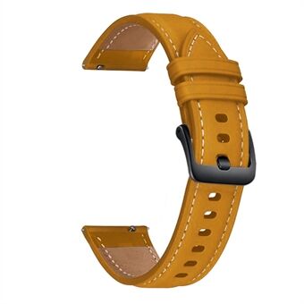 22 mm Højkvalitets ægte læderur håndledsrem (sort spænde) til Samsung Galaxy Watch3 45mm R840