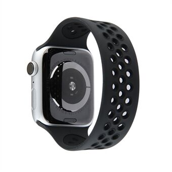 Dual Color Round Holes Silikone Smart Watch Rem Replacement Watchband [Størrelse: M] til Apple Watch Series 4/5/6 / SE 40mm / Apple Watch Series 1/2/3 38mm