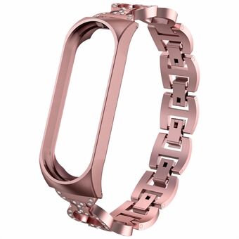 8-formet design Bling Shiny diamant begge sider smykker metalrem til Xiaomi Mi Band 6/5