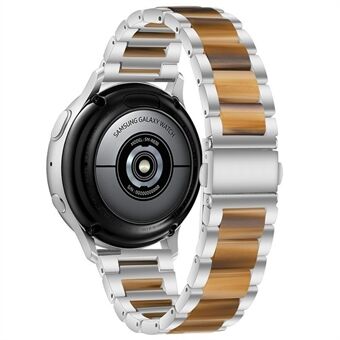 20 mm tre perler opgraderet rustfrit Steel harpiks retro rem armbånd armbånd til Samsung Galaxy Watch4 40 mm / Watch4 44 mm / Watch4 Classic 46 mm / Watch4 Classic 42 mm