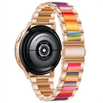 22 mm armbåndsrem med tre perler i rustfrit Steel Fashion slankt harpiksarmbånd til Huawei Watch 3/3 Pro / Samsung Galaxy Watch 3 45 mm / 46 mm / Garmin Venu 2