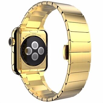 Udskiftning af metalrem i rustfrit Steel med sommerfuglespænde til Apple Watch Series 7 41 mm/Apple Watch Series 6 SE 5 4 40 mm / Series 3 2 1 38 mm