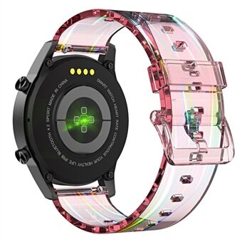 22 mm gennemsigtig TPU Smart Watch Band Udskiftning af håndledsrem til Suunto 9 Peak/ Samsung Galaxy Watch3 45 mm