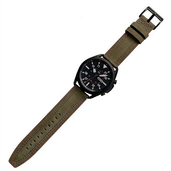 22 mm sømmedekor Ægte læder Smart Watch erstatningsrem til Samsung Galaxy Watch3 45 mm/Suunto 9 Peak