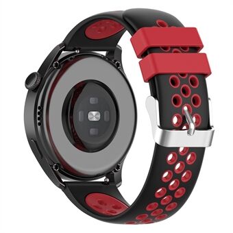 20 mm flere huller åndbar dobbeltfarvet silikone urarmbånd til Huawei Watch GT3 42 mm/ Samsung Galaxy Watch 42 mm