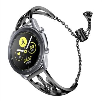 22mm udhulet rustfrit Steel metalurbånd Dame Dressy Rhinestone Armbånd Armbånd til Samsung Galaxy Watch3 45mm / Ur 46mm