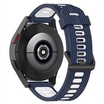20 mm silikone stribe tofarvet urrem Blødt armbånd med spænde til Huawei Watch GT2 42 mm/ Samsung Galaxy Watch4 Classic 42 mm/46 mm/Watch4 40 mm/44 mm