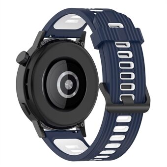 20 mm Stripes Design Tofarvet silikone blødt urbånd Justerbar håndledsrem til Huawei Watch GT3 42mm/ Samsung Galaxy Watch4 40mm/44mm