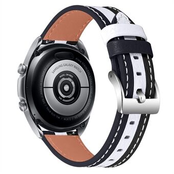 Til Samsung Galaxy Watch4 Active 40mm/44mm / Watch4 Classic 42mm/46mm splejsningsfarve Justerbar toplag okselæder Smart urrem