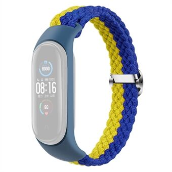 Til Xiaomi Mi Band 4/5/6 NFC Nylon flettet Smart Watch Band Farve Kontrast Justerbar håndledsrem udskiftning
