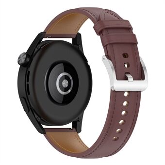 Til Huawei Watch GT/ Samsung Gear S3/Galaxy Watch 46 mm Smart Watch Band 22 mm Universal Stitch Line First Layer Kohud ensfarvet rem