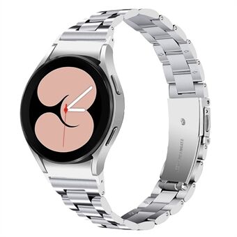 Til Samsung Galaxy Watch4 Active 40mm/44mm / Watch4 Classic 42mm/46mm Stilfuld smal type urrem 3 perler rustfrit Steel erstatningsarmbånd - sølv