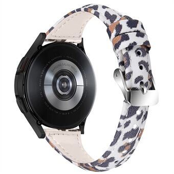 Til Samsung Galaxy Watch 46mm/Watch3 45mm Ægte okselæder Leopard Texture Smart Watch Rem Armbånd