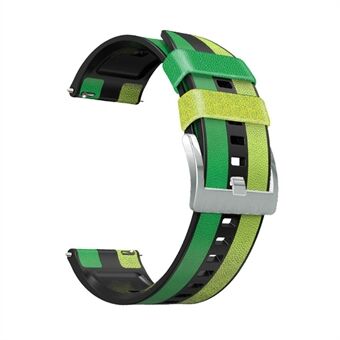 Til Huawei Watch GT3/Huami Amazfit GTR3 Three Color Design 22mm læderbelagt silikone-armbåndsudskiftning Smartwatch-rem