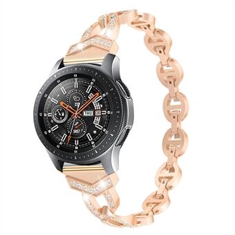 Til Samsung Gear S3 Frontier/Galaxy Watch3 45 mm Metal Smart Watch Band Stilfuld Rhinestones Dekor Udskiftningshåndledsrem