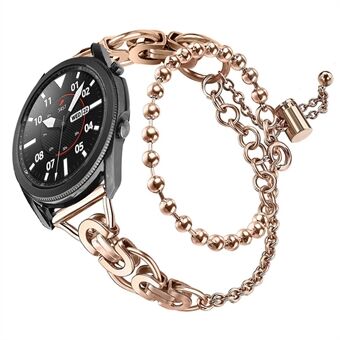 For Samsung Galaxy Watch4 Active 40mm 44mm/Watch4 Classic 46mm 42mm Dual Circle Hollow Out Bead Decor Watch Band Stainless Steel Bracelet Wristband Strap