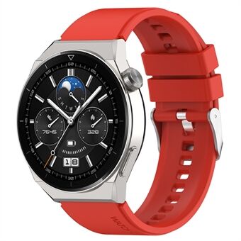 For Huawei Watch GT 3 Pro 46mm/GT 2 46mm Pro/GT 2 46mm Silicone Watch Band 22mm Adjustable Wrist Strap with Silver Pin Buckle