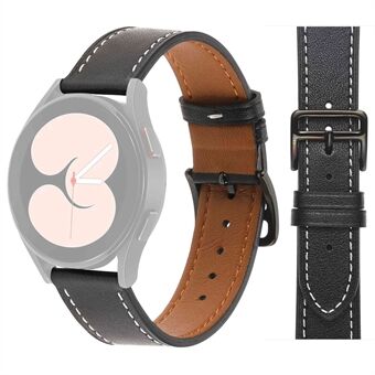 For Samsung Galaxy Watch4 40mm/44mm/Garmin Venu 2 Plus Watch Band 20mm Textured Genuine Leather Wrist Strap Replacement