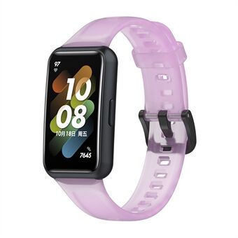 Translucent Smart Watch Band for Huawei Band 7, Soft Silicone Adjustable Wrist Strap Replacement