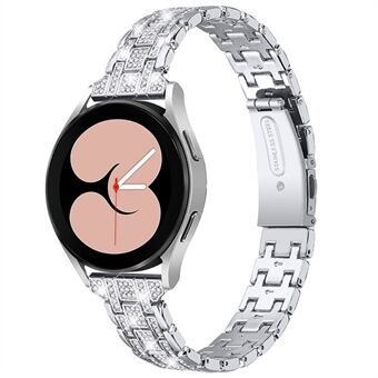 Til Samsung Galaxy Watch3 41 mm / Ur 42 mm Dobbeltspænde Design 5 rækker Rhinestone rustfrit Steel urbånd håndledsrem 20 mm