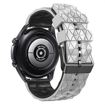 Til Samsung Galaxy Watch 3 45 mm / Huawei Watch GT3 Pro 46 mm fodboldtekstur 22 mm urbånd Dobbeltfarvet silikone sportshåndledsrem