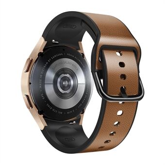 Til Samsung Galaxy Watch4 40 mm / 44 mm / Watch4 Classic 42 mm / Watch 5 40 mm / 44 mm / Watch 5 Pro 45 mm Quick Release Urrem Blødt læderbelagt silikone justerbar rem