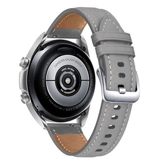 Til Samsung Galaxy Watch3 41mm / Huawei Watch GT 2 42mm ægte læderurrem 20mm armbånd med sølvspænde