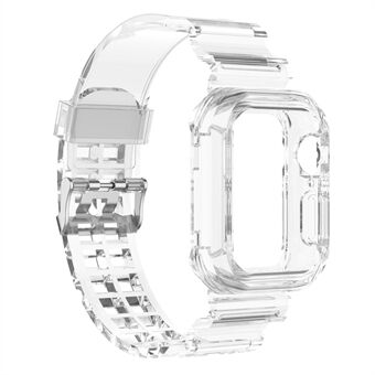 Til Apple Watch Series 8 / 7 41 mm / 6 / 5 / 4 / SE / SE (2022) 40 mm / 3 / 2 / 1 38 mm anti-ridse silikone ur-arm-håndledsrem med anti-drop urkasse