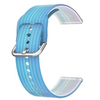 Til Samsung Galaxy Watch3 45 mm / Huawei Watch GT 2 / GT 3 Pro / Watch GT Runner Urremme 22 mm Rainbow Color Silikone erstatningsarmbåndsrem