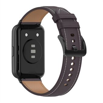 Til Huawei Watch Fit 2 Ægte læder Smart Urrem Udskiftning Justerbart håndledsbånd - Mørk Lilla