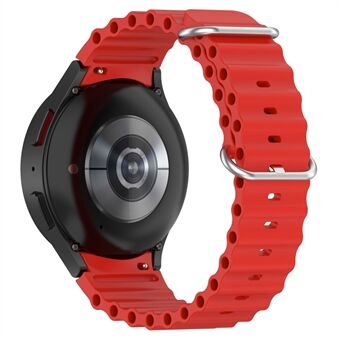 Til Samsung Galaxy Watch 5 Pro / Watch4 Classic ensfarvet silikone urrem Wave Design erstatningsarmbånd