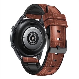 Til Samsung Galaxy Watch3 45 mm / TicWatch Pro 3 Lite / Mibro Watch X1 PU læderbelagt silikone urbånd 22 mm slubmønster Udskiftning af rem med Quick udløsning