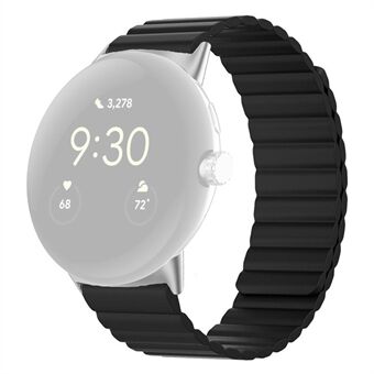 Til Google Pixel Watch Magnetisk Smartwatch Bånd Blød Silikone Justerbar erstatningsrem Armbånd - Sort