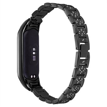 Til Xiaomi Mi Band 5/6 Rhinestone Decor Smart Watch Band med tre perler metal håndledsrem