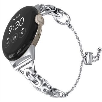 Til Google Pixel Watch Smartwatch Rem Erstatning Perlekæde Rustfri Rem Armbånd Rem - Sølv