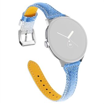 Til Google Pixel Watch Top Layer Kohud Læder Gradient Armbånd Udskiftning Smartwatch-rem