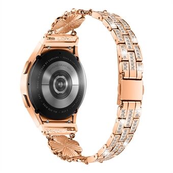 Til Samsung Galaxy Watch4 / 4 Active / 5 40 mm 44 mm / Watch 5 Pro 45 mm urbånd Rhinestone Clover metalrem med stik