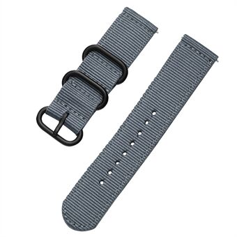 22 mm Universal Smartwatch Nylon-armbånd 3 spænder erstatningsurrem (lige pin)