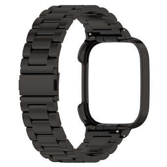 Til Xiaomi Redmi Watch 3 / Mi Watch Lite 3 håndledsrem, 20 mm rustfrit Steel urrem med urkasse - sort