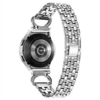 Urrem i rustfrit Steel til Samsung Galaxy Watch4 40 mm 44 mm / Ur 5 40 mm 44 mm , 5-perlet rhinestone-udskiftningsarmbånd med stik