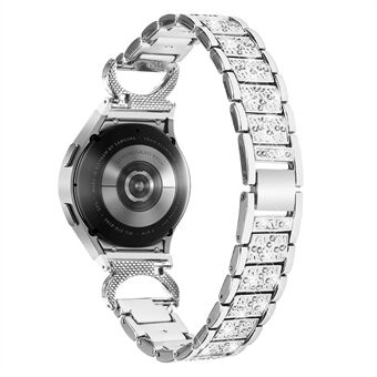 Til Samsung Galaxy Watch 6 40 mm / 44 mm Nem installation Rustfrit Steel urrem 3-perlet Rhinestone urrem